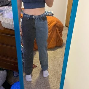 Black and blue jeans